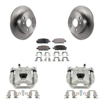 Rear Disc Brake Caliper Rotors And Semi-Metallic Pads Kit For Nissan Sentra Juke KC8-100676P