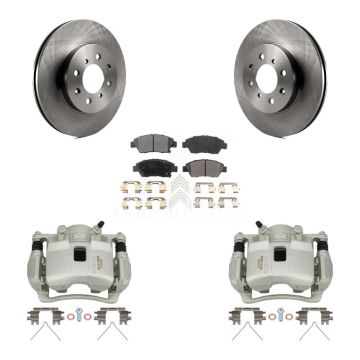 Front Disc Brake Caliper Rotors And Ceramic Pads Kit For 2007-2008 Honda Fit KC8-100679T