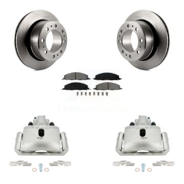 Rear Disc Brake Caliper Rotors Semi-Metallic Pad Kit For 2012 Ram 1500 With 8 Lug Wheels KC8-100680S