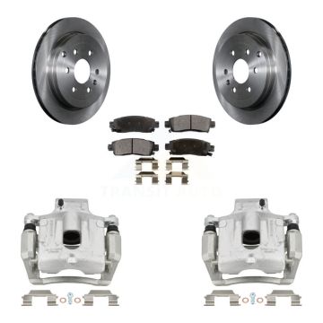 Rear Brake Caliper Rotors & Semi-Metallic Pad Kit For GMC Acadia Buick Enclave Chevrolet KC8-100683P