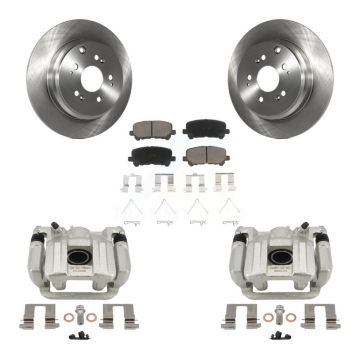 Rear Disc Brake Caliper Rotors And Ceramic Pads Kit For 2011-2017 Honda Odyssey KC8-100685C