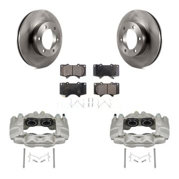 Front Brake Caliper Rotors & Ceramic Pad Kit For 04-06 Toyota Tundra With Casting # 13WG KC8-100685T