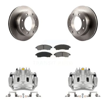 Rear Brake Caliper Rotor Semi-Metallic Pad Kit For Ford F-350 Super Duty F-250 Excursion KC8-100687S