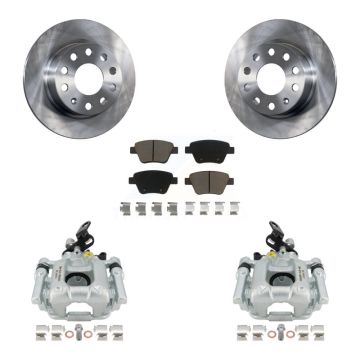 Rear Disc Brake Caliper Rotors And Ceramic Pads Kit For Volkswagen Audi A3 Eos GTI KC8-100689C