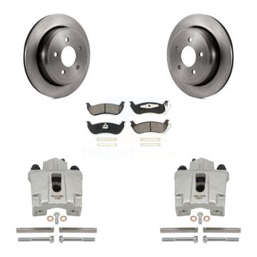 Rear Brake Caliper Rotor And Semi-Metallic Pad Kit For Ford Crown Victoria Mercury Grand KC8-100690S