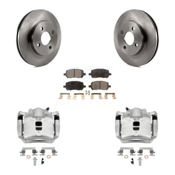 Front Disc Brake Caliper Rotor & Ceramic Pad Kit For Saturn Ion Chevrolet Cobalt Pontiac KC8-100690T