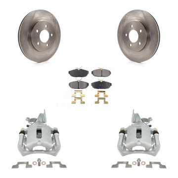 Rear Disc Brake Caliper Rotors And Semi-Metallic Pads Kit For Ford Mustang KC8-100692P