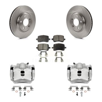 Front Brake Caliper Rotor Ceramic Pad Kit For Pontiac Pursuit 2.2L With Rear Disc Brakes KC8-100692T