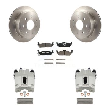 Rear Disc Brake Caliper Rotors And Ceramic Pads Kit For Ford F-150 Lincoln Mark LT KC8-100693C