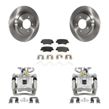 Rear Disc Brake Caliper Rotors And Semi-Metallic Pads Kit For 2018-2019 Kia Niro VIN C KC8-100693P