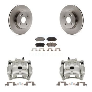 Front Disc Brake Caliper Rotors And Ceramic Pads Kit For 2011-2014 Mazda 2 KC8-100693T