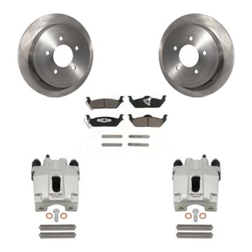 Rear Disc Brake Caliper Rotors And Ceramic Pads Kit For Ford F-150 KC8-100694C