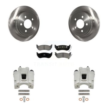 Rear Disc Brake Caliper Rotors And Semi-Metallic Pads Kit For Jeep Liberty Wrangler TJ KC8-100694S