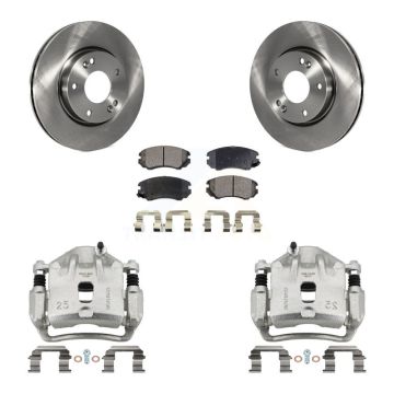 Front Brake Caliper Rotors & Ceramic Pad Kit For Hyundai Sonata Kia Soul Optima Magentis KC8-100694T
