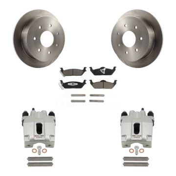 Rear Disc Brake Caliper Rotors And Ceramic Pads Kit For Ford F-150 KC8-100695C