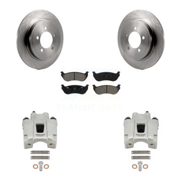 Rear Brake Caliper Rotor And Semi-Metallic Pad Kit For Ford Explorer Mercury Mountaineer KC8-100695S