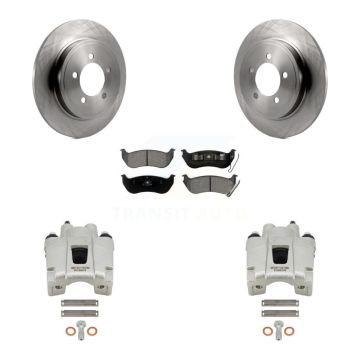 Rear Disc Brake Caliper Rotor Semi-Metallic Pad Kit For Ford Explorer Sport Trac Mercury KC8-100696S