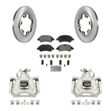 Rear Brake Caliper Rotor Semi-Metallic Pad Kit For Ford Transit-350 HD With 6 Lug Wheels KC8-100697N