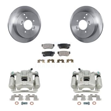 Rear Disc Brake Caliper Rotors And Semi-Metallic Pads Kit For 2001-2006 Hyundai Santa Fe KC8-100697P