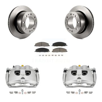 Rear Disc Brake Caliper Rotors And Ceramic Pads Kit For Ram 3500 2500 Dodge KC8-100699C