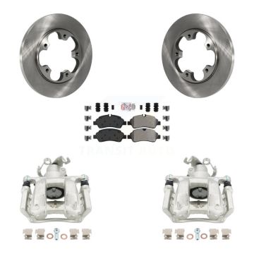 Rear Disc Brake Caliper Rotors Semi-Metallic Pad Kit For Ford Transit-250 Transit-150 HD KC8-100701N