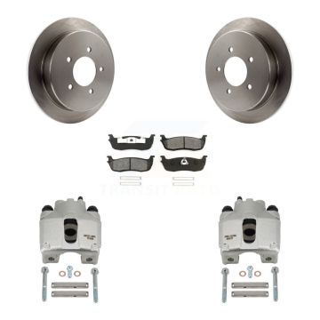 Rear Disc Brake Caliper Rotors Semi-Metallic Pad Kit For 1997-1998 Ford F-150 Expedition KC8-100703S