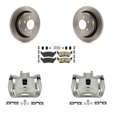 Rear Disc Brake Caliper Rotors And Ceramic Pads Kit For Ford F-150 KC8-100704N