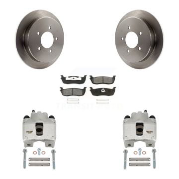 Rear Disc Brake Caliper Rotors Semi-Metallic Pad Kit For 1997-1998 Ford F-150 Expedition KC8-100704S