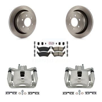 Rear Disc Brake Caliper Rotors And Semi-Metallic Pads Kit For Ford F-150 KC8-100705N