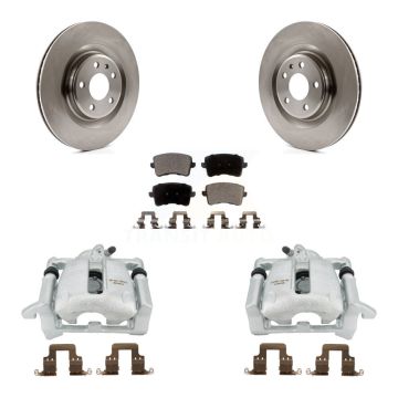Rear Disc Brake Caliper Rotors And Semi-Metallic Pads Kit For 2012 Audi A5 Quattro KC8-100705P