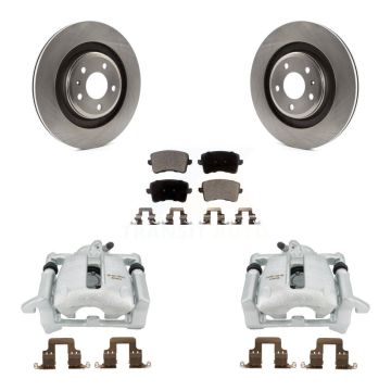 Rear Disc Brake Caliper Rotors And Semi-Metallic Pads Kit For Audi A4 Quattro KC8-100706P