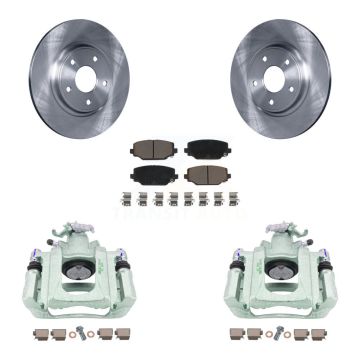 Rear Brake Caliper Rotor Ceramic Pad Kit For 2012 Ram C/V With Dual Piston Front KC8-100707C