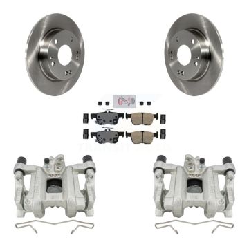 Rear Disc Brake Caliper Rotors And Ceramic Pads Kit For Honda Civic Insight KC8-100707N