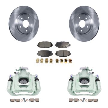 Rear Disc Brake Caliper Rotors And Semi-Metallic Pads Kit For Ram C/V KC8-100708P