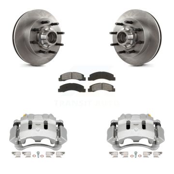 Front Disc Brake Caliper Rotor And Semi-Metallic Pad Kit For Ford F-350 Super Duty F-250 KC8-100708S