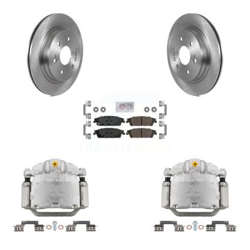 Rear Brake Caliper Rotors Semi-Metallic Pad Kit For 2019 Chevrolet Silverado 1500 LD GMC KC8-100711N