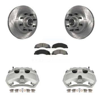 Front Brake Caliper Rotors & Semi-Metallic Pad Kit For Ford E-350 Super Duty E-250 E-150 KC8-100711S