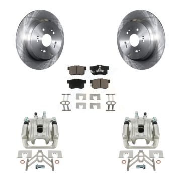 Rear Disc Brake Caliper Rotors And Ceramic Pads Kit For 2005-2006 Honda CR-V KC8-100712C