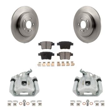 Rear Brake Caliper Rotors Semi-Metallic Pad Kit For Ford Five Hundred Freestyle Taurus X KC8-100712P