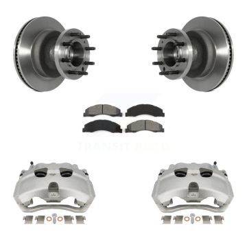 Front Disc Brake Caliper Rotor And Semi-Metallic Pad Kit For Ford E-350 Super Duty E-450 KC8-100712S