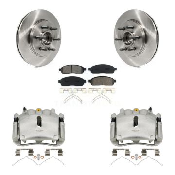 Front Disc Brake Caliper Rotors Semi-Metallic Pad Kit For Ford F-150 Lincoln Mark LT RWD KC8-100713S
