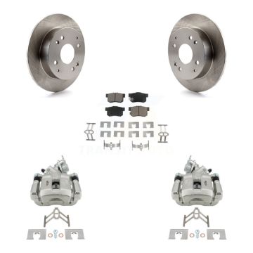 Rear Disc Brake Caliper Rotors And Ceramic Pads Kit For 1998-2002 Honda Accord 2.3L KC8-100714C