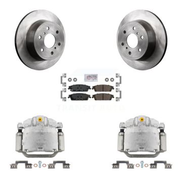 Rear Brake Caliper Rotor & Semi-Metallic Pad Kit For GMC Chevrolet Sierra 1500 Silverado KC8-100714N