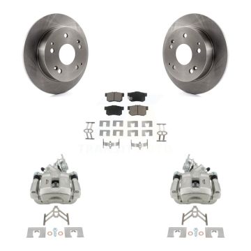 Rear Disc Brake Caliper Rotors And Ceramic Pads Kit For 1998-2002 Honda Accord 3.0L KC8-100715C