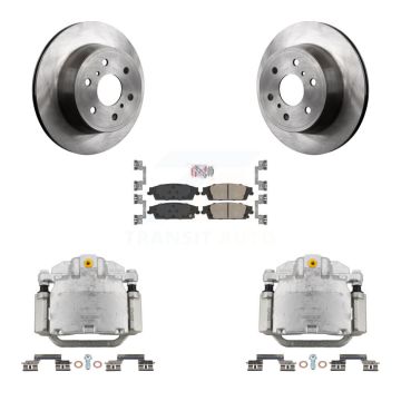 Rear Brake Caliper Rotor & Ceramic Pad Kit For GMC Chevrolet Sierra 1500 Silverado Tahoe KC8-100715N