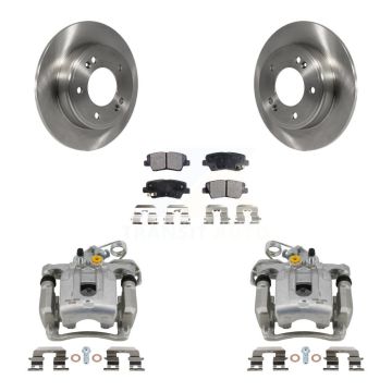 Rear Disc Brake Caliper Rotors And Semi-Metallic Pads Kit For Hyundai Elantra Coupe KC8-100715P