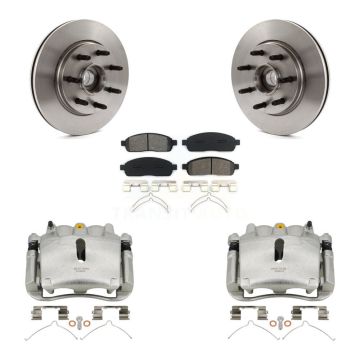 Front Disc Brake Caliper Rotors Semi-Metallic Pad Kit For Ford F-150 Lincoln Mark LT RWD KC8-100715S