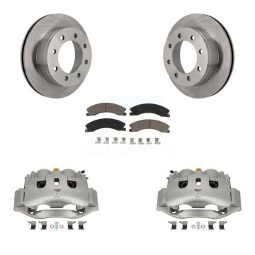 Rear Brake Caliper Rotor Ceramic Pad Kit For Chevrolet Express 4500 3.20" Overall Height KC8-100716C