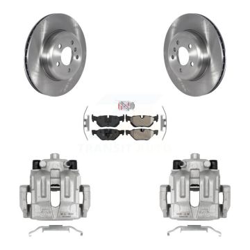 Rear Brake Caliper Rotors Semi-Metallic Pad Kit For 2013 BMW 328i xDrive Coupe with 3.0L KC8-100716N