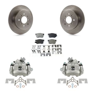 Rear Disc Brake Caliper Rotors And Semi-Metallic Pads Kit For Honda Civic Acura EL KC8-100716P
